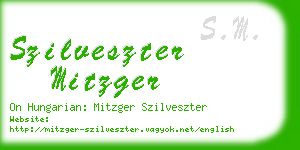 szilveszter mitzger business card